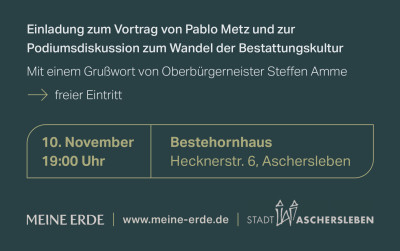 Einladung zum Vortrag von Pablo Metz in Aschersleben (Sachsen-Anhalt)